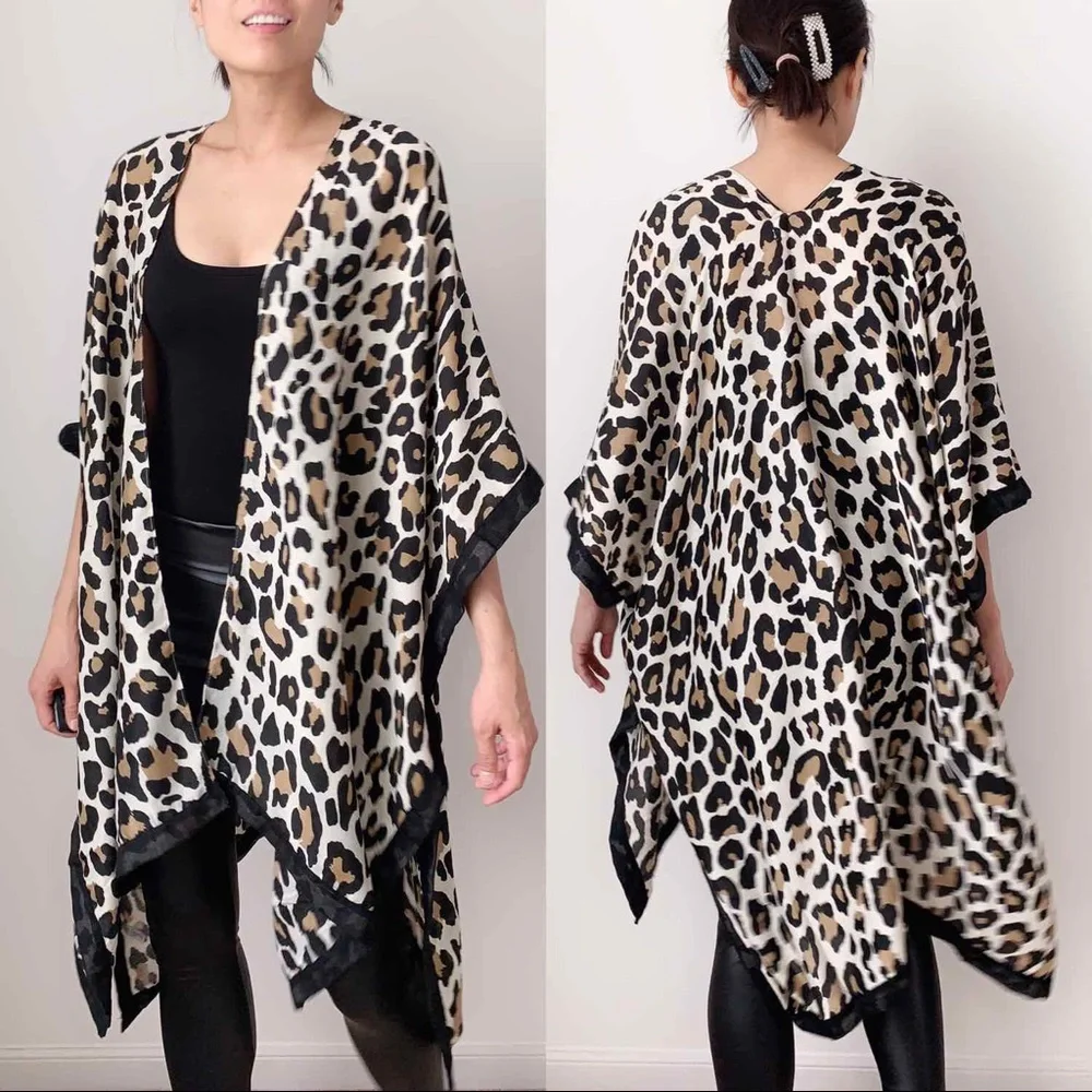BOHEMIAN LEOPARD PRINT KIMONO DUSTER - Picture 3 of 5